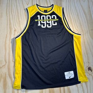 FUBU Athletics 1992 Sleeveless Jersey Mens 2X Black Yellow Streetwear Tank Top